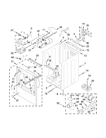 Cabinet Parts parts for Kenmore Dryer 110.78133413 (11078133413, 110 78133413) from AppliancePartsPros.com