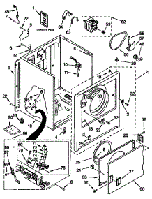 Cabinet parts for Kenmore Dryer 110.78202794 (11078202794, 110 78202794) from AppliancePartsPros.com