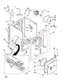 Cabinet Parts parts for Kenmore Dryer 110.78332700 (11078332700, 110 78332700) from AppliancePartsPros.com