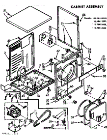 Cabinet Assembly parts for Kenmore Dryer 110.78412100 (11078412100, 110 78412100) from AppliancePartsPros.com