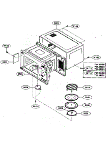 Oven Cavity Parts parts for Kenmore Microwave 721.64283301 (72164283301, 721 64283301) from AppliancePartsPros.com