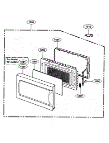 Door Parts parts for Kenmore Microwave 721.64283301 (72164283301, 721 64283301) from AppliancePartsPros.com