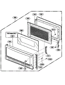 Door Assy parts for Kenmore Microwave 721.64662300 (72164662300, 721 64662300) from AppliancePartsPros.com