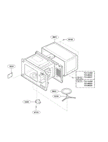 Oven Cavity Parts parts for Kenmore Microwave 721.66222011 (72166222011, 721 66222011) from AppliancePartsPros.com