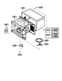 Cabinet Assembly parts for Kenmore Microwave 721.66293500 (72166293500, 721 66293500) from AppliancePartsPros.com
