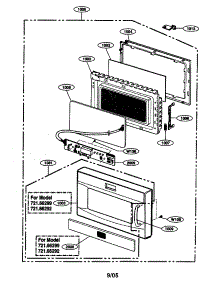 Door Assembly parts for Kenmore Microwave 721.66293500 (72166293500, 721 66293500) from AppliancePartsPros.com
