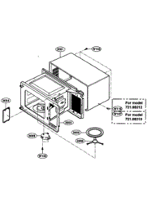 Oven Cavity Parts parts for Kenmore Microwave 721.66312500 (72166312500, 721 66312500) from AppliancePartsPros.com