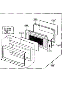 Door Parts parts for Kenmore Microwave 721.66464500 (72166464500, 721 66464500) from AppliancePartsPros.com
