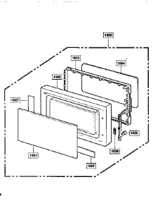 Door parts for Kenmore Microwave 721.66490690 (72166490690, 721 66490690) from AppliancePartsPros.com