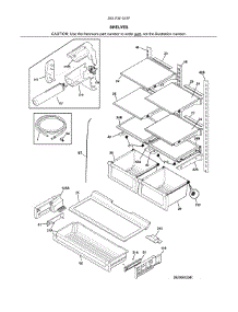 Shelves parts for Kenmore Refrigerator 253.7041341F (2537041341F, 253 7041341F) from AppliancePartsPros.com