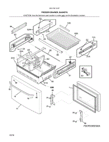 Freezer Drawer parts for Kenmore Refrigerator 253.7041341F (2537041341F, 253 7041341F) from AppliancePartsPros.com