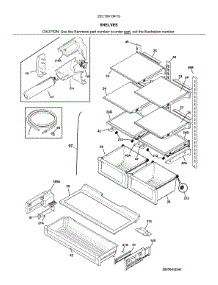 Shelves parts for Kenmore Refrigerator 253.7041341G (2537041341G, 253 7041341G) from AppliancePartsPros.com