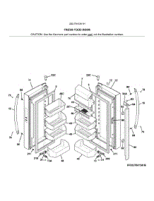 Fresh Food Door parts for Kenmore Refrigerator 253.7041341H (2537041341H, 253 7041341H) from AppliancePartsPros.com
