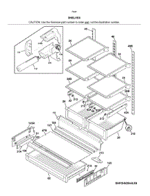 Shelves parts for Kenmore Refrigerator 253.70419414 (25370419414, 253 70419414) from AppliancePartsPros.com