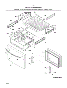 Freezer Drawer, Baskets parts for Kenmore Refrigerator 253.70419418 (25370419418, 253 70419418) from AppliancePartsPros.com