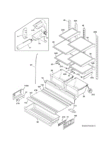 Shelves parts for Kenmore Refrigerator 253.70423412 (25370423412, 253 70423412) from AppliancePartsPros.com