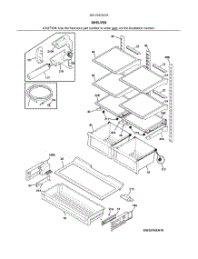 Shelves parts for Kenmore Refrigerator 253.7042341A (2537042341A, 253 7042341A) from AppliancePartsPros.com