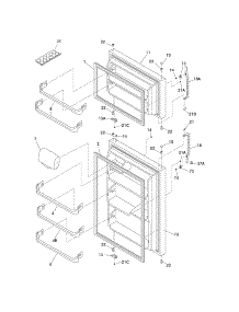 Door parts for Kenmore Refrigerator 253.70752401 (25370752401, 253 70752401) from AppliancePartsPros.com