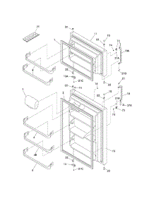 Door parts for Kenmore Refrigerator 253.70754404 (25370754404, 253 70754404) from AppliancePartsPros.com