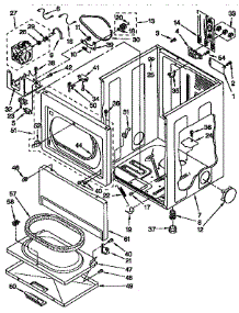 Cabinet parts for Kenmore Dryer 110.96583810 (11096583810, 110 96583810) from AppliancePartsPros.com