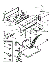 Top And Console parts for Kenmore Dryer 110.96585110 (11096585110, 110 96585110) from AppliancePartsPros.com