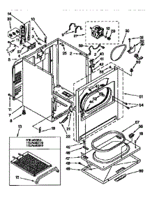 Cabinet parts for Kenmore Dryer 110.96585110 (11096585110, 110 96585110) from AppliancePartsPros.com