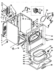 Cabinet parts for Kenmore Dryer 110.96585400 (11096585400, 110 96585400) from AppliancePartsPros.com