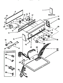 Top And Console parts for Kenmore Dryer 110.96586210 (11096586210, 110 96586210) from AppliancePartsPros.com