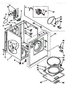 Cabinet parts for Kenmore Dryer 110.96587210 (11096587210, 110 96587210) from AppliancePartsPros.com