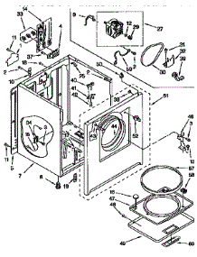 Cabinet parts for Kenmore Dryer 110.96587400 (11096587400, 110 96587400) from AppliancePartsPros.com