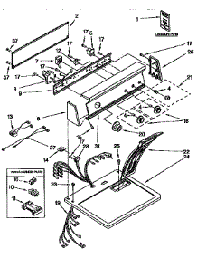 Top And Console parts for Kenmore Dryer 110.96587400 (11096587400, 110 96587400) from AppliancePartsPros.com