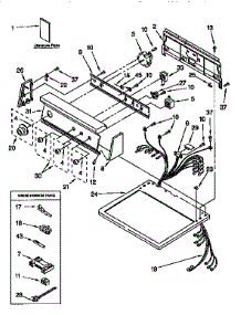 Top And Console parts for Kenmore Dryer 110.96588200 (11096588200, 110 96588200) from AppliancePartsPros.com