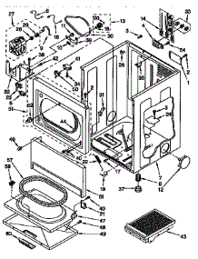 Cabinet Parts parts for Kenmore Dryer 110.96590110 (11096590110, 110 96590110) from AppliancePartsPros.com