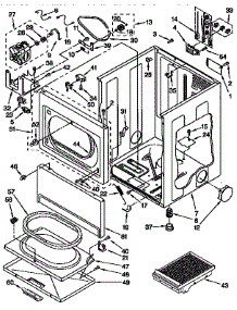 Cabinet parts for Kenmore Dryer 110.96590120 (11096590120, 110 96590120) from AppliancePartsPros.com