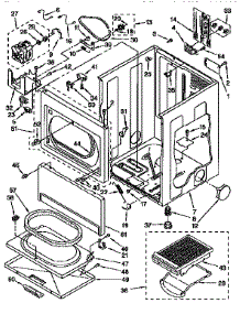 Cabinet parts for Kenmore Dryer 110.96590130 (11096590130, 110 96590130) from AppliancePartsPros.com
