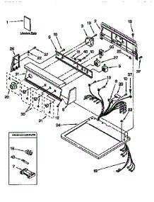 Top And Console parts for Kenmore Dryer 110.96590140 (11096590140, 110 96590140) from AppliancePartsPros.com