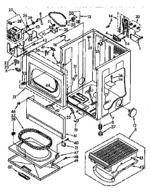 Cabinet Parts parts for Kenmore Dryer 110.96591200 (11096591200, 110 96591200) from AppliancePartsPros.com