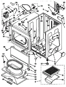 Cabinet Parts parts for Kenmore Dryer 110.96591410 (11096591410, 110 96591410) from AppliancePartsPros.com