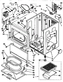 Cabinet parts for Kenmore Dryer 110.96591420 (11096591420, 110 96591420) from AppliancePartsPros.com