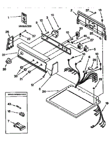 Top And Console parts for Kenmore Dryer 110.96591440 (11096591440, 110 96591440) from AppliancePartsPros.com