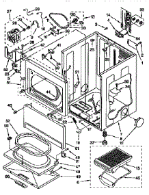 Cabinet parts for Kenmore Dryer 110.96592230 (11096592230, 110 96592230) from AppliancePartsPros.com