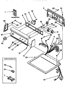 Top And Console parts for Kenmore Dryer 110.96592430 (11096592430, 110 96592430) from AppliancePartsPros.com
