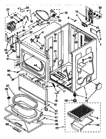 Cabinet parts for Kenmore Dryer 110.96595400 (11096595400, 110 96595400) from AppliancePartsPros.com