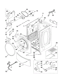 Cabinet Parts parts for Kenmore Dryer 110.96747702 (11096747702, 110 96747702) from AppliancePartsPros.com