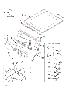 Top And Console Parts parts for Kenmore Dryer 110.97088601 (11097088601, 110 97088601) from AppliancePartsPros.com