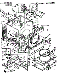 Cabinet Assembly parts for Sears Dryer 11077491100 from AppliancePartsPros.com