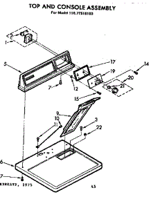 Top And Console Assembly parts for Sears Dryer 11077510100 from AppliancePartsPros.com