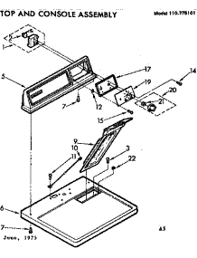 Top And Console Assembly parts for Sears Dryer 11077510110 from AppliancePartsPros.com