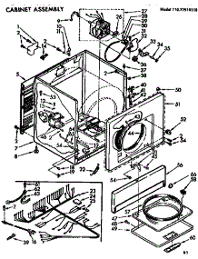 Cabinet Assembly parts for Sears Dryer 11077510110 from AppliancePartsPros.com
