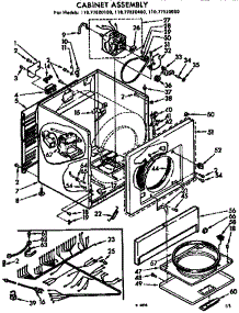 Cabinet Assembly parts for Sears Dryer 11077520600 from AppliancePartsPros.com